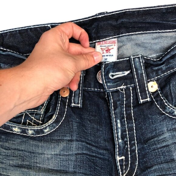 Vintage True Religion Jeans Size 32 RICKY BIG T Blue - Picture 2 of 5